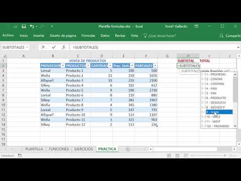 Fórmula de subtotales: cómo utilizarla en Excel