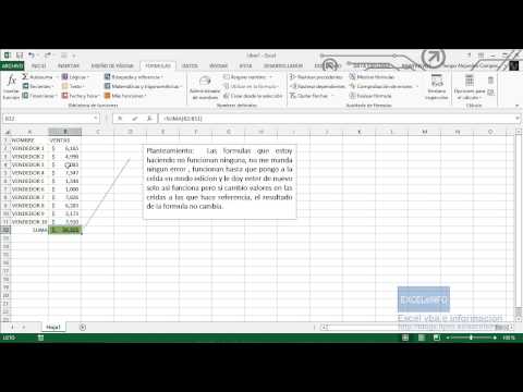 Solución para Excel: fórmulas que no se actualizan